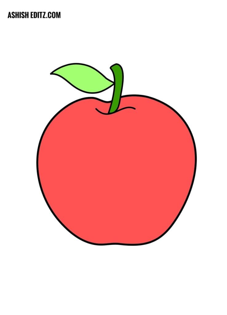 How to Draw an Apple (Fruits) Step by Step | DrawingTutorials101.com