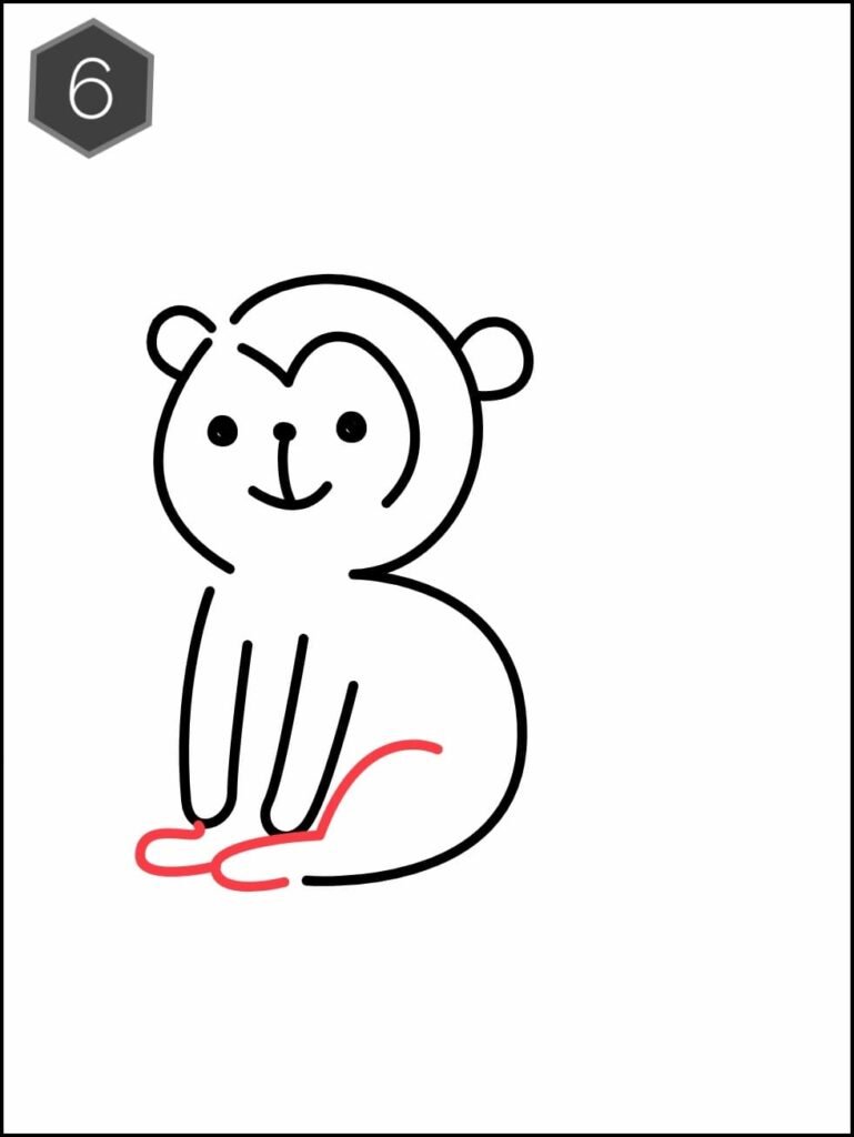 Easy Monkey Drawing 🙉 #easydrawing #numberdrawing #kidsdrawing #monk... |  TikTok