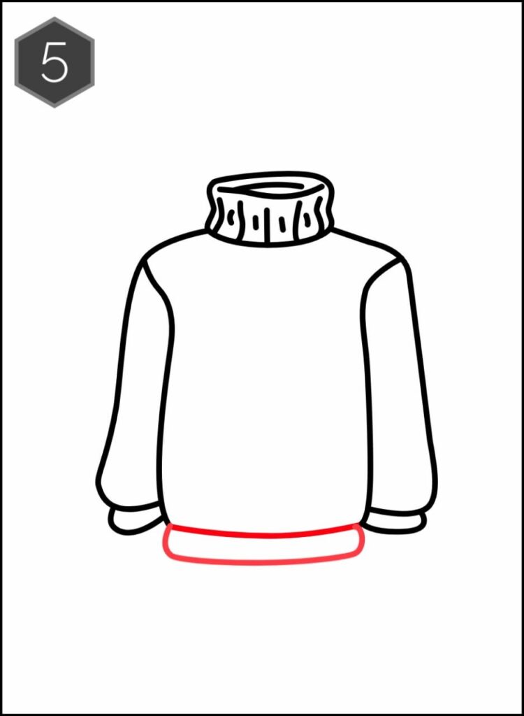 Draw the hem of a sweater