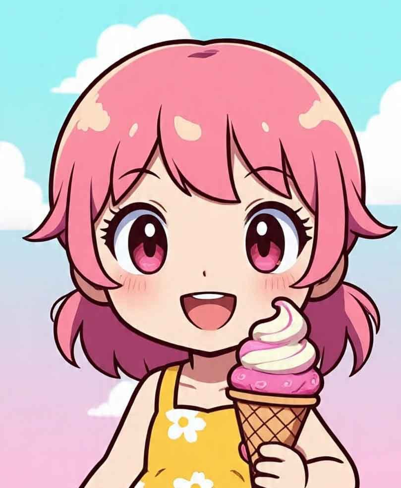 Aesthetic cartoon girl DP