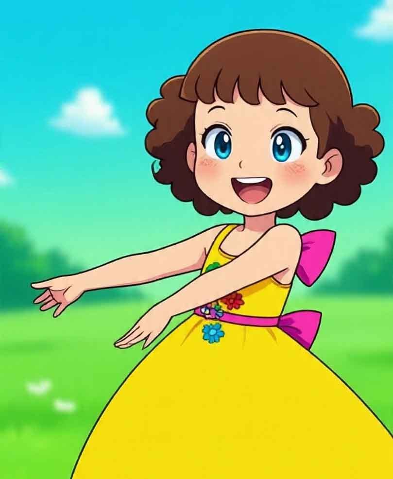 Cute girl sketch cartoon