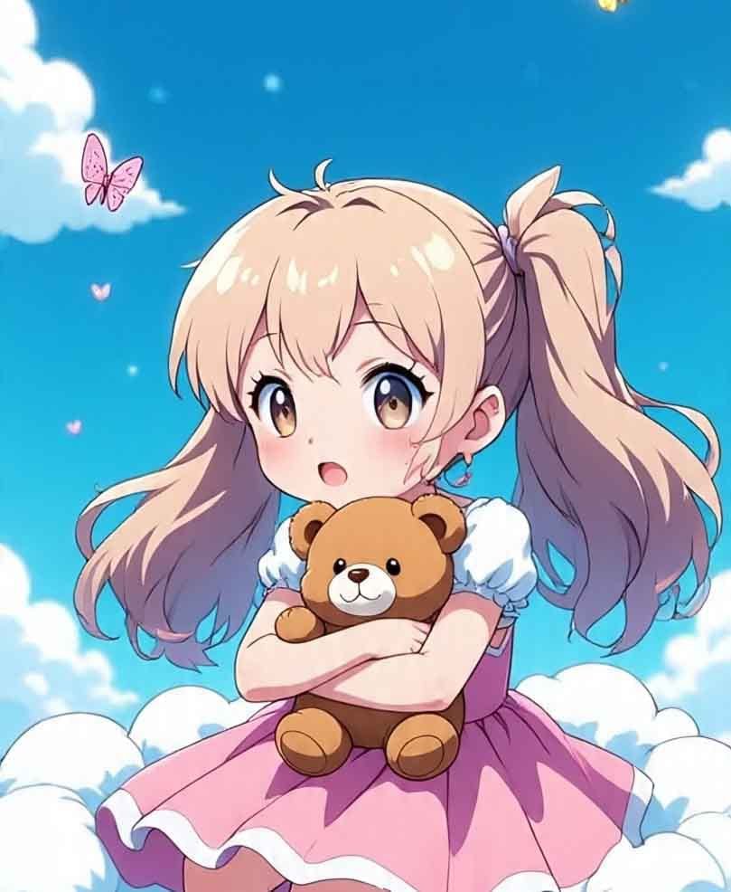 Modern stylish cartoon girl