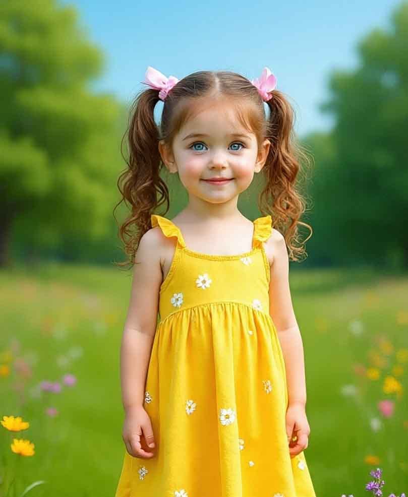 Smiling cartoon girl image