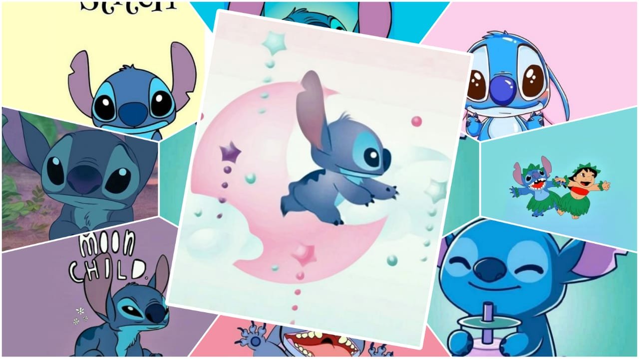 Download Aesthetic Stitch With Tongue Out Disney Wallpaper