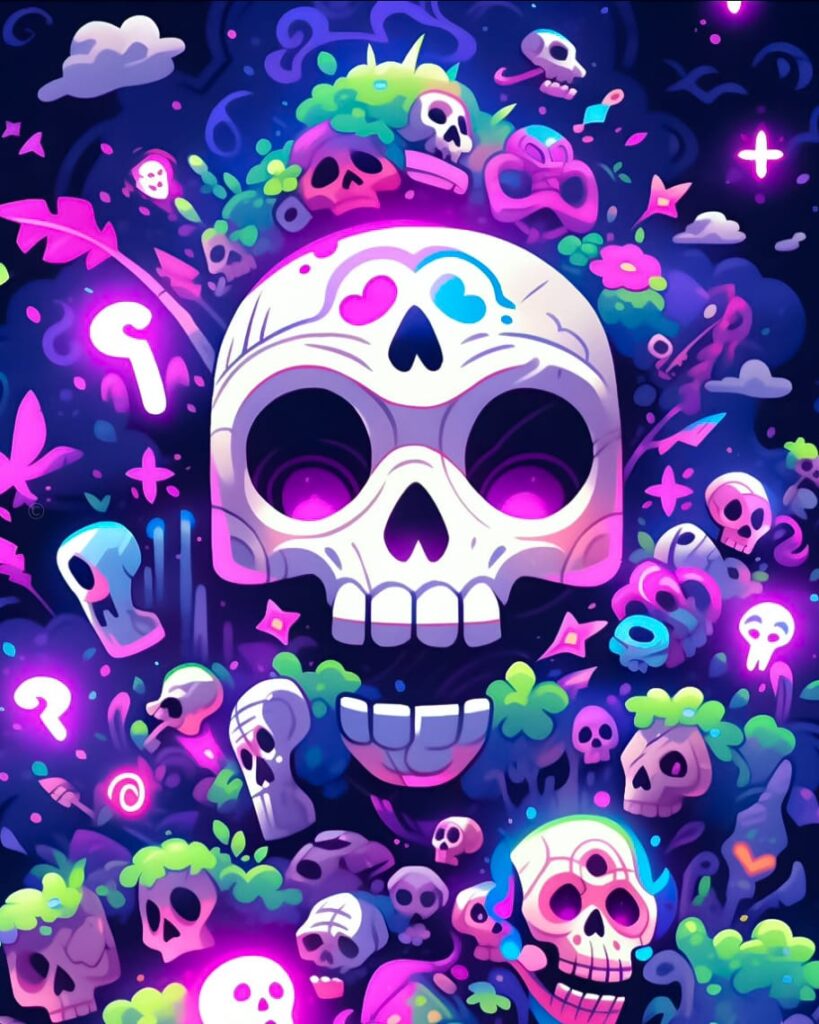 flower skull wallpaper