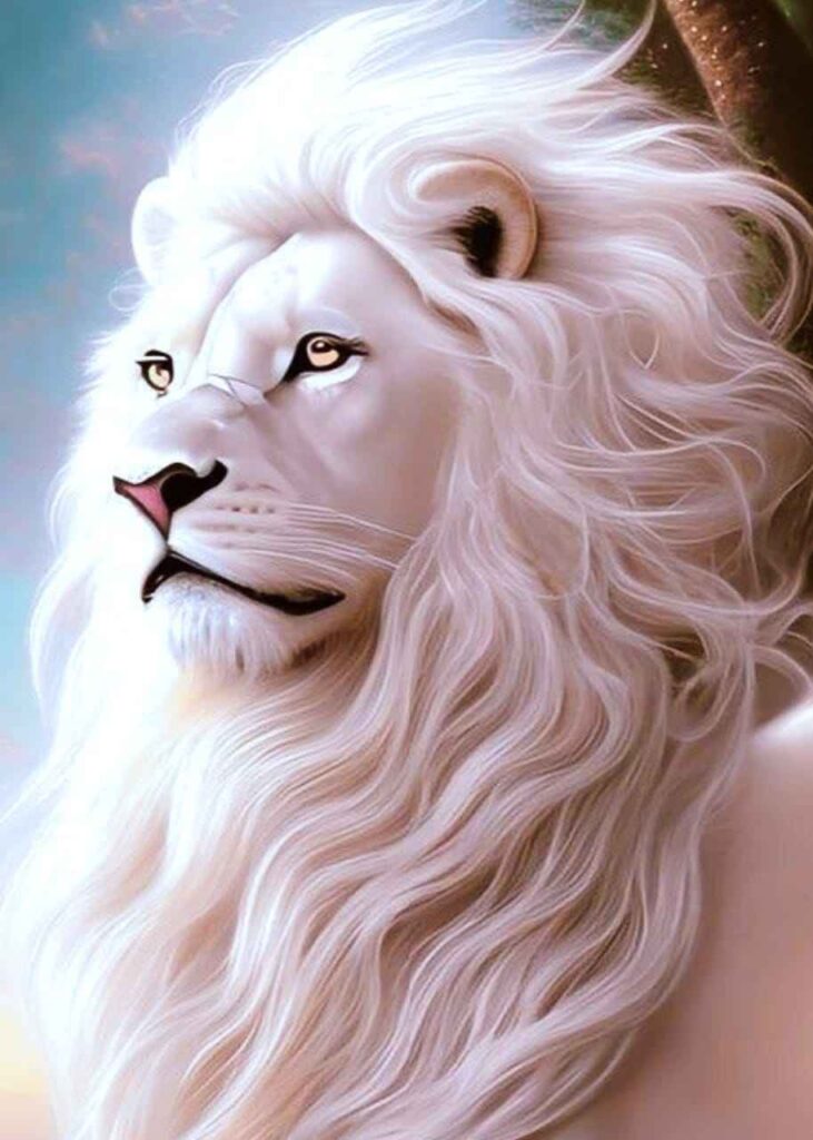 white lion wallpaper