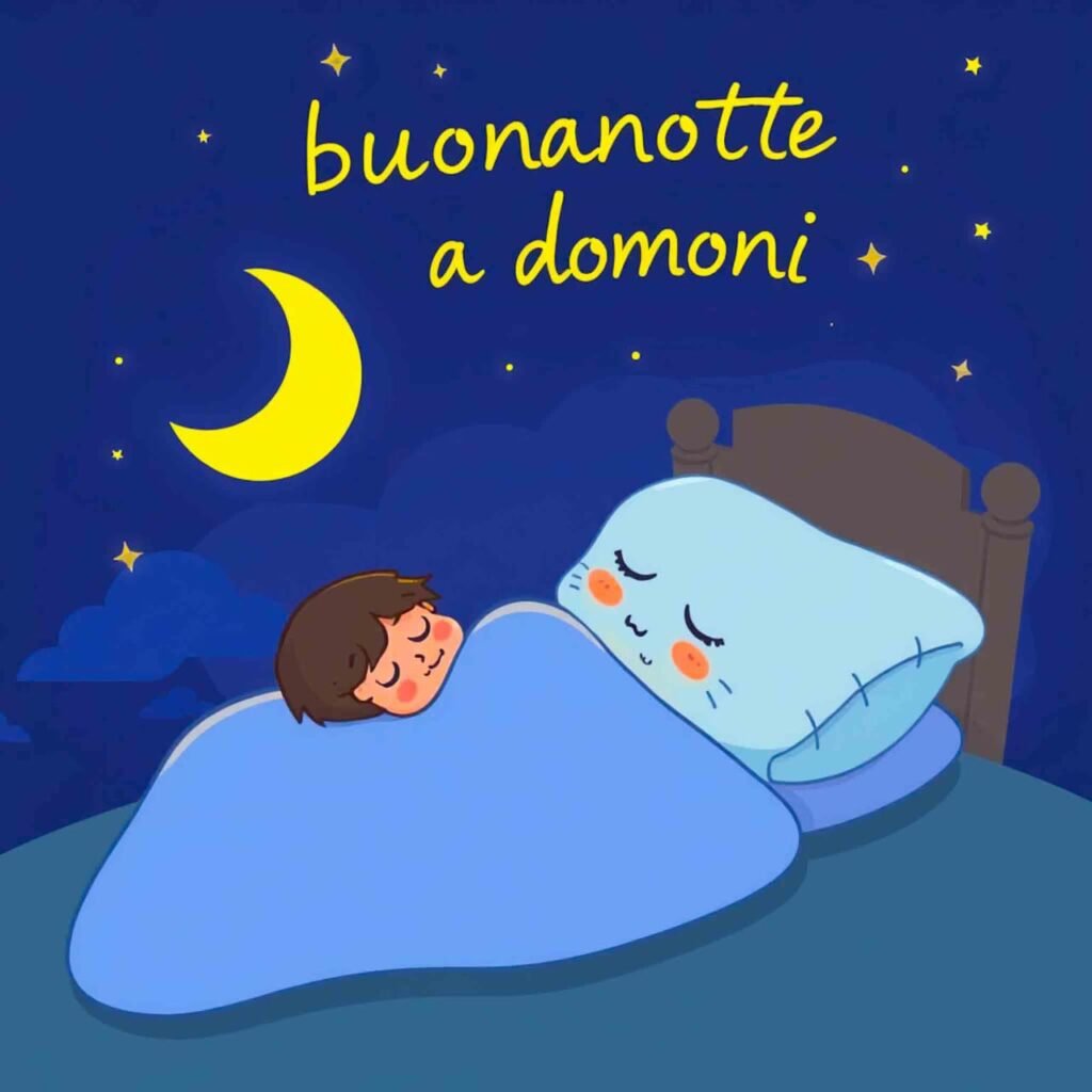 Notti nuvolose blu illuminate dalla luna mostrano i bambini che dormono comodamente