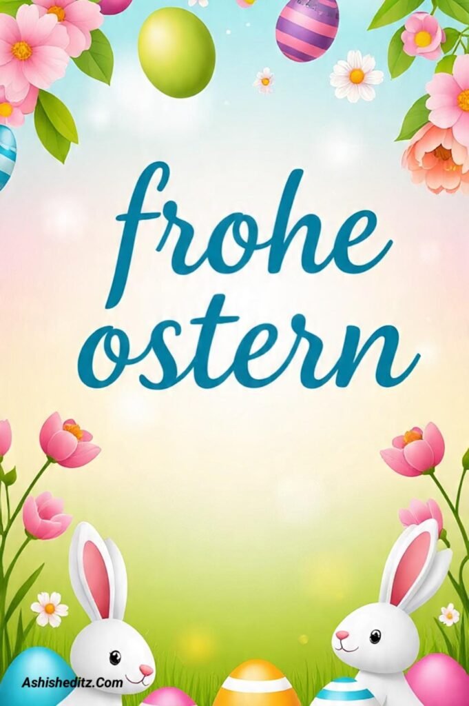 Frohe Ostern wunderschöne Bilder verziert mit Blumen und Eiern