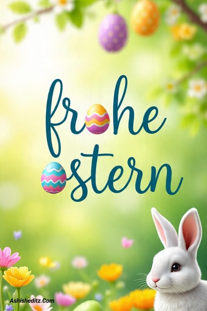 Fröhliche Ostergrüße und niedliche Grafiken für Kinder