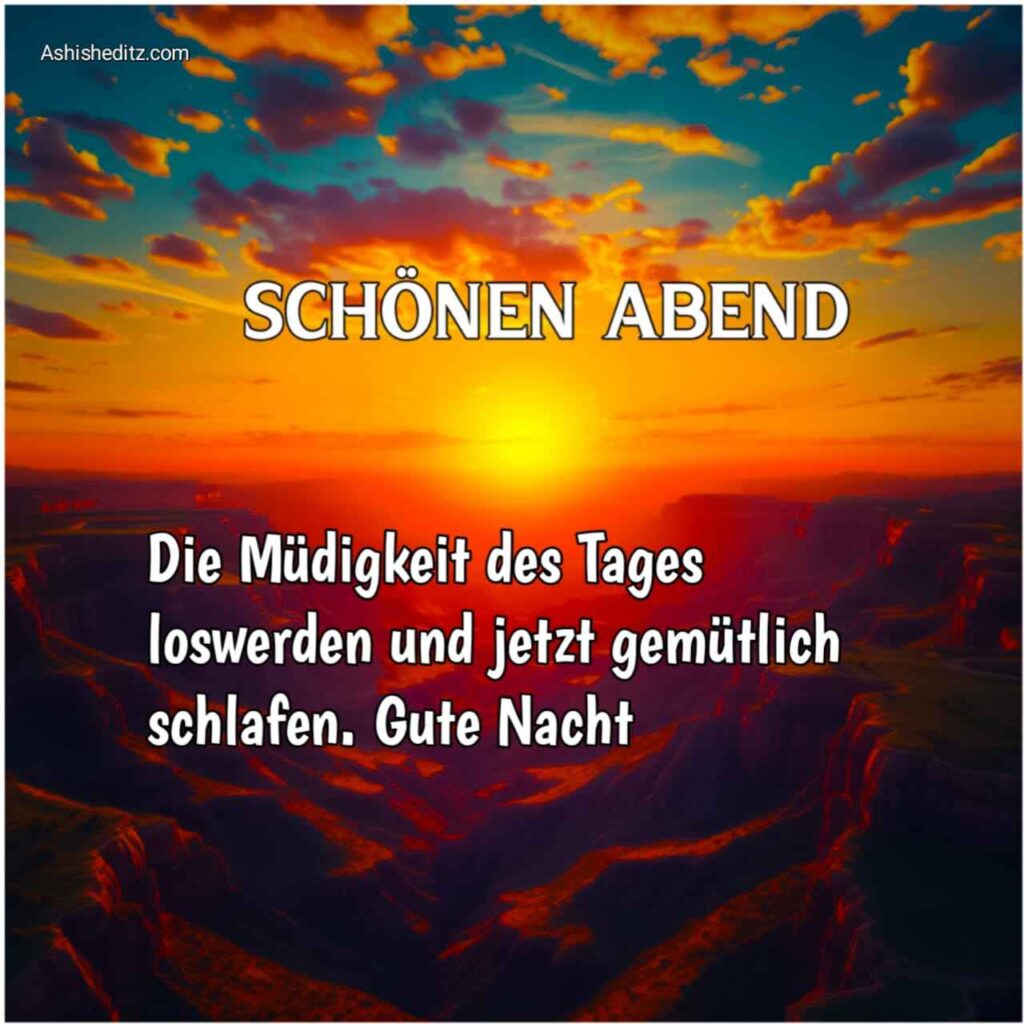 Guten Abend Gute Nacht Bilder mit Bergen und Sonne