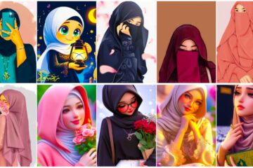 Hijab girl DP cartoon