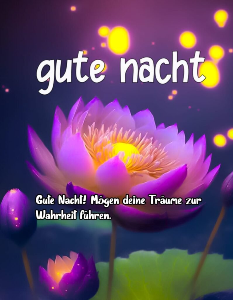 Die schöne Blume blüht und vermittelt Ihnen die Botschaft der guten Nacht