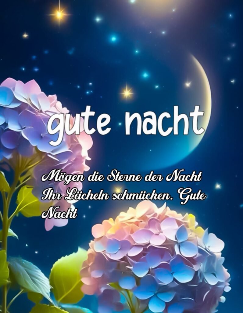 Gute-Nacht-Bilder mit Mond und Mutter Narr