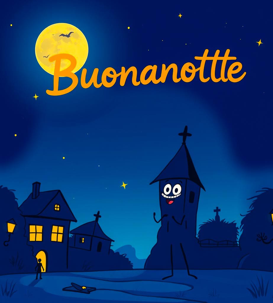  Cartone animato fatto in casa che ride buona notte
