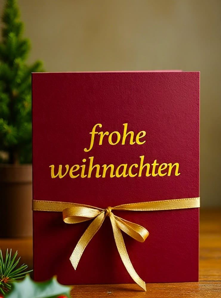 Fröhliche Weihnachten! WhatsApp-Bild mit festlicher Beleuchtung