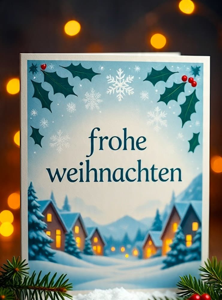 Weihnachtliches WhatsApp-Bild mit Lichterketten