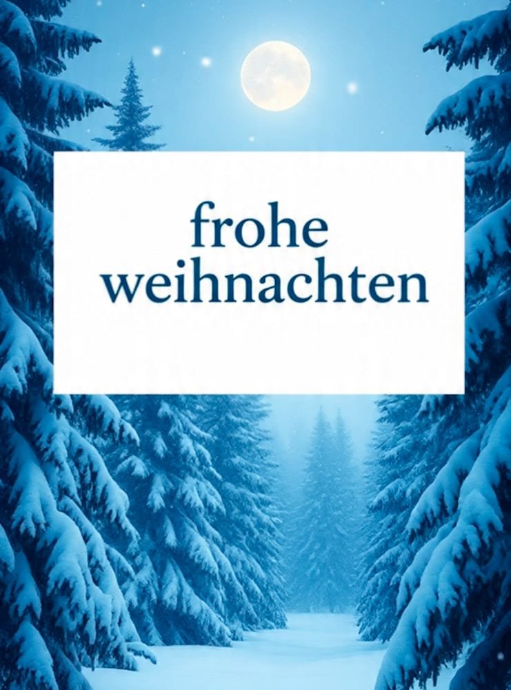 Weihnachtliches WhatsApp-Foto mit Schnee