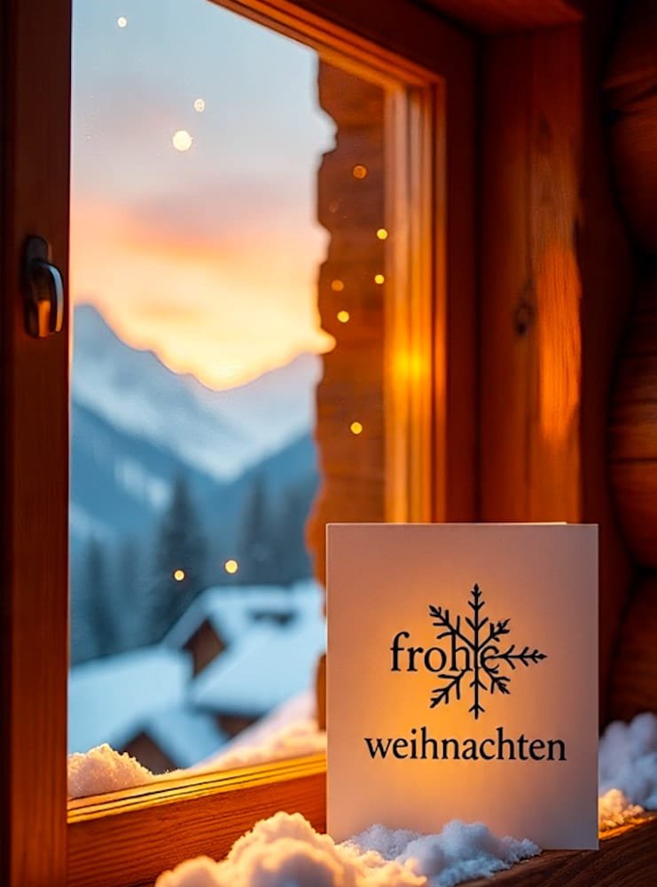 WhatsApp-Weihnachtsgrußbild mit Schneeflocken