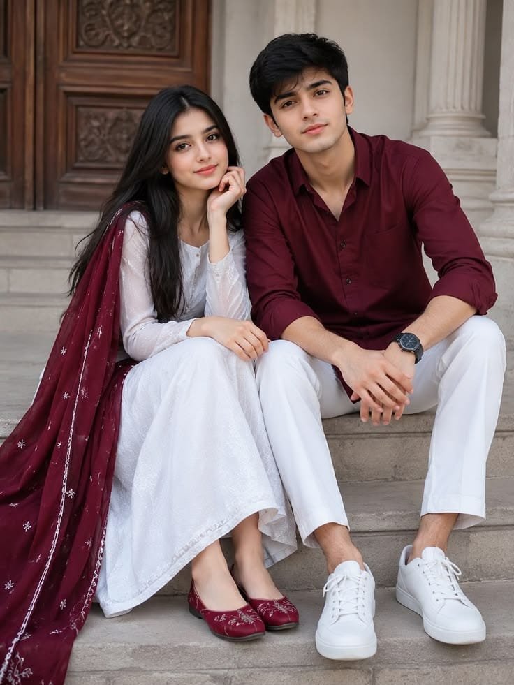 Traditional Staircase Couple Portrait